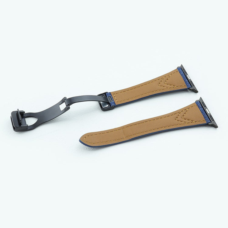 Rigtigt Cool Metal Og Nylon Universal Rem passer til Apple Smartwatch - Blå#serie_2