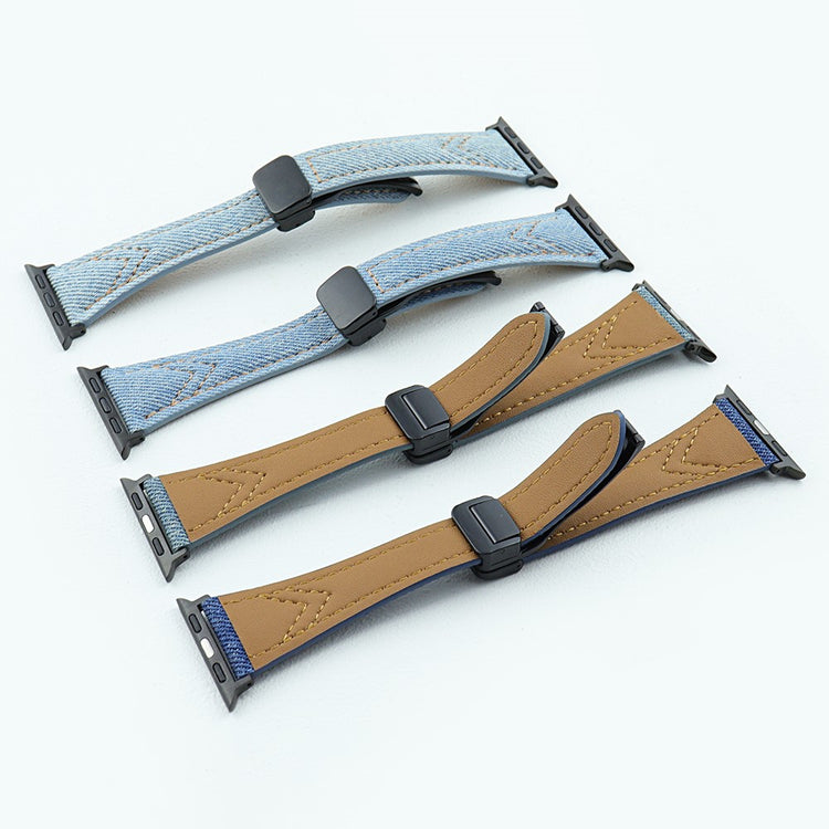 Rigtigt Cool Metal Og Nylon Universal Rem passer til Apple Smartwatch - Blå#serie_3