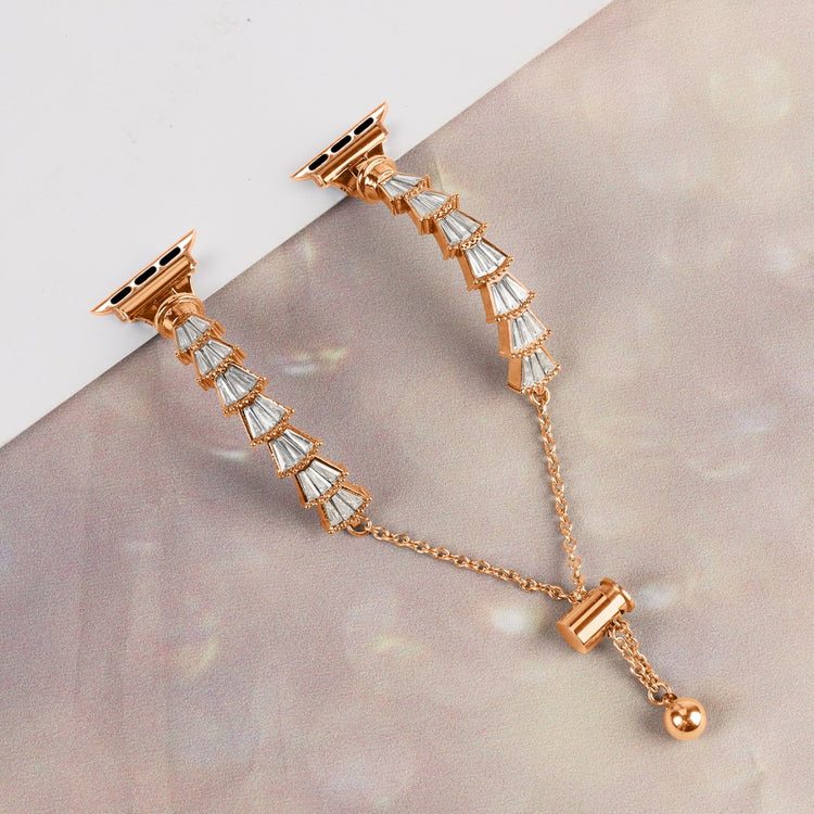 Vildt Sejt Metal Og Rhinsten Universal Rem passer til Apple Smartwatch - Pink#serie_2