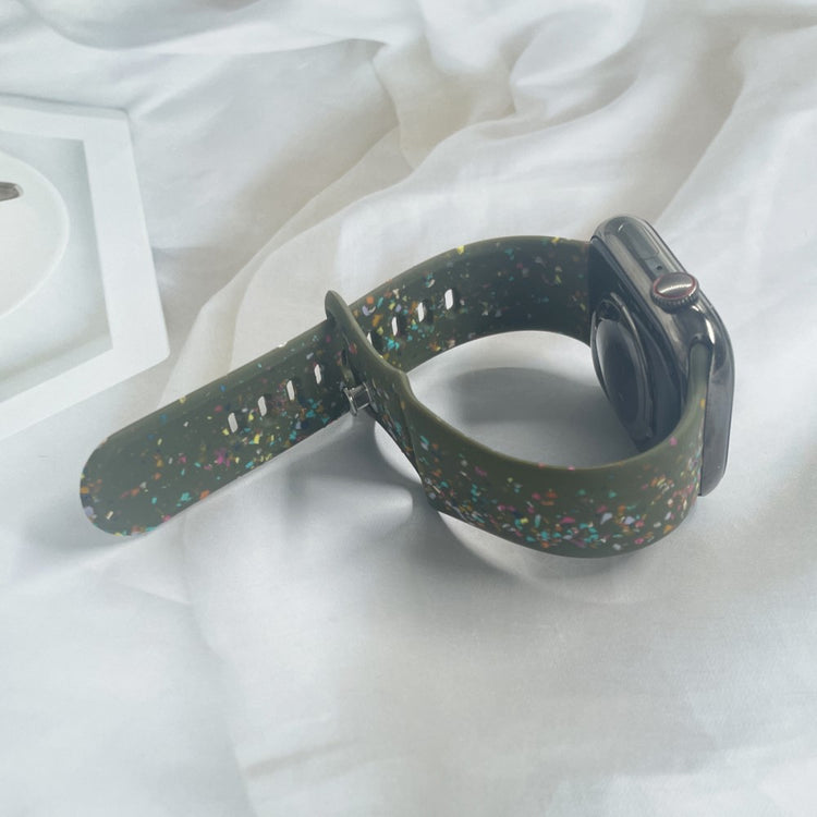 Sejt Silikone Universal Rem passer til Apple Smartwatch - Grøn#serie_3