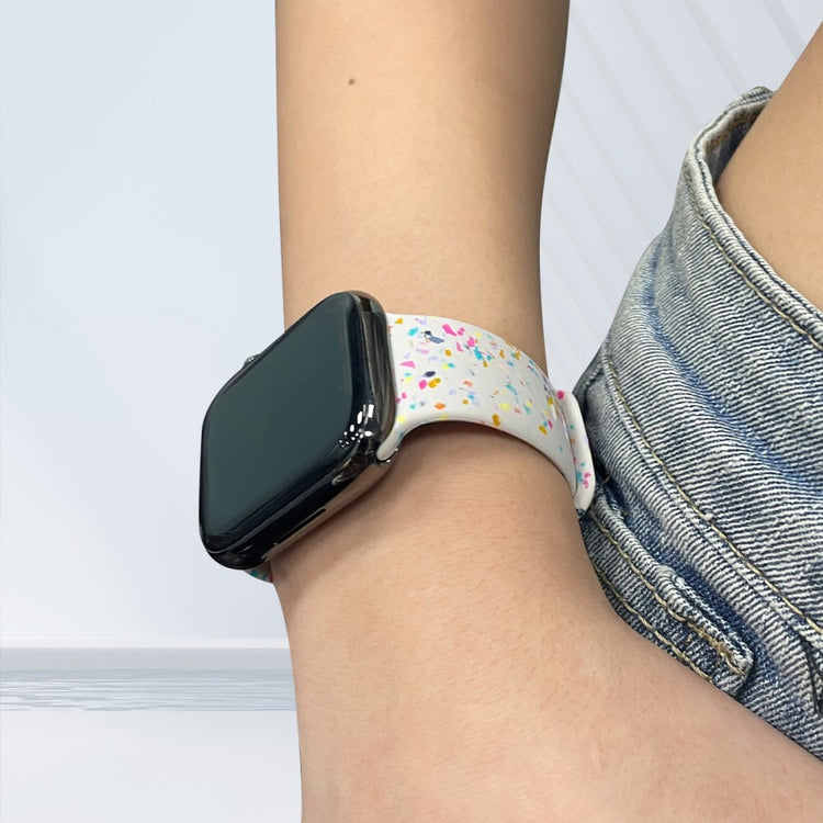 Sejt Silikone Universal Rem passer til Apple Smartwatch - Hvid#serie_6