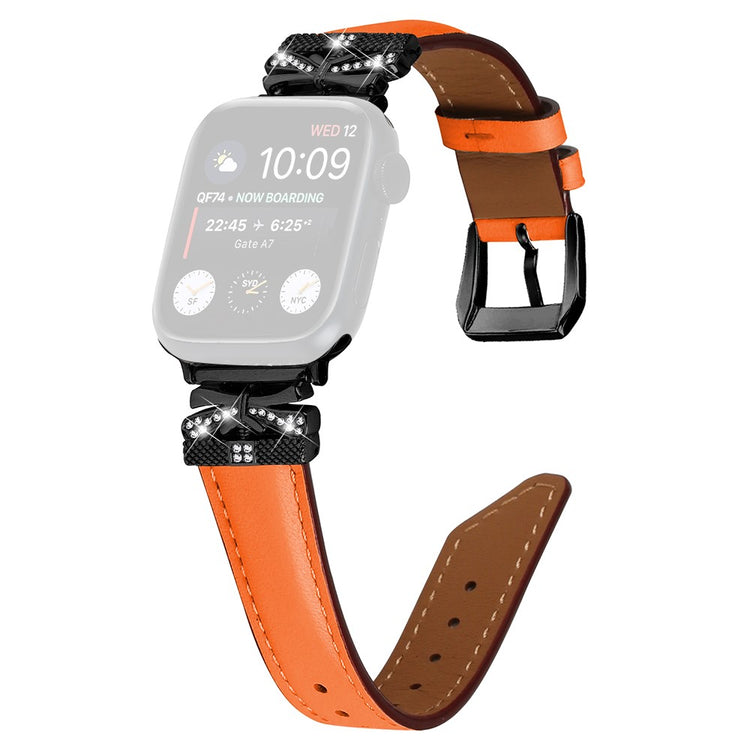 Black Buckle Watch Strap Apple Watch Universal 49mm/45mm/42mm - Orange#serie_2