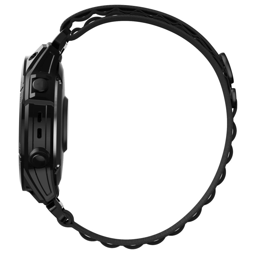 Garmin Fenix 7X / 7X Solar / Tactix 7 Pro Nylon Watch Band Adjustable 26mm Quick Release Wrist Strap - Black#serie_1
