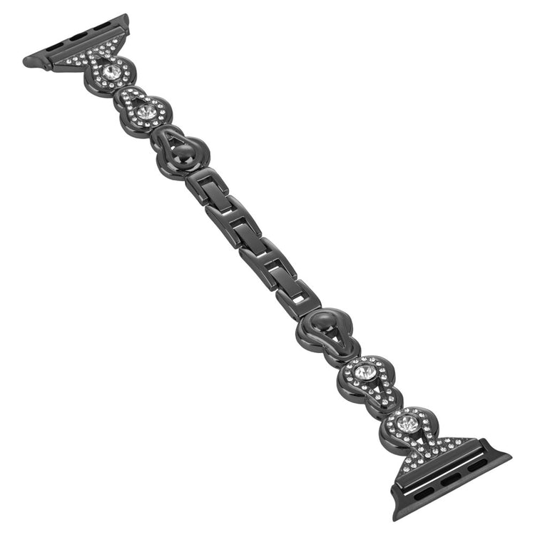 Vildt Fed Rhinsten Universal Rem passer til Apple Smartwatch - Sort#serie_1