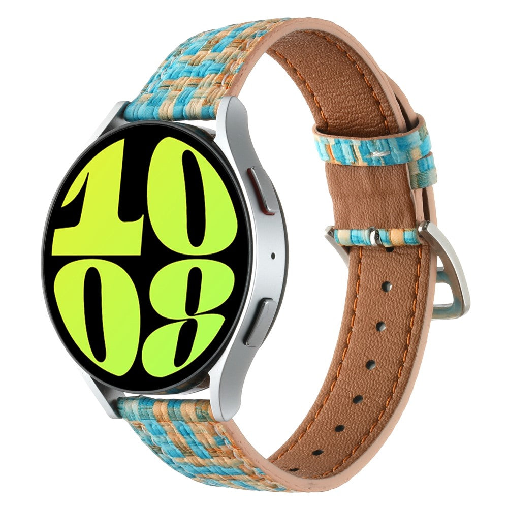 Garmin Active 5 / Samsung Galaxy Watch6 Classic 47mm 43mm Watch Band 20mm Braided Vegan Leather Wrist Strap - Baby Blue#serie_4
