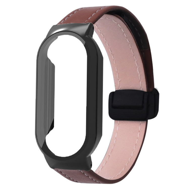 Rigtigt Fantastisk Kunstlæder Rem passer til Xiaomi Smart Band 8 - Brun#serie_2
