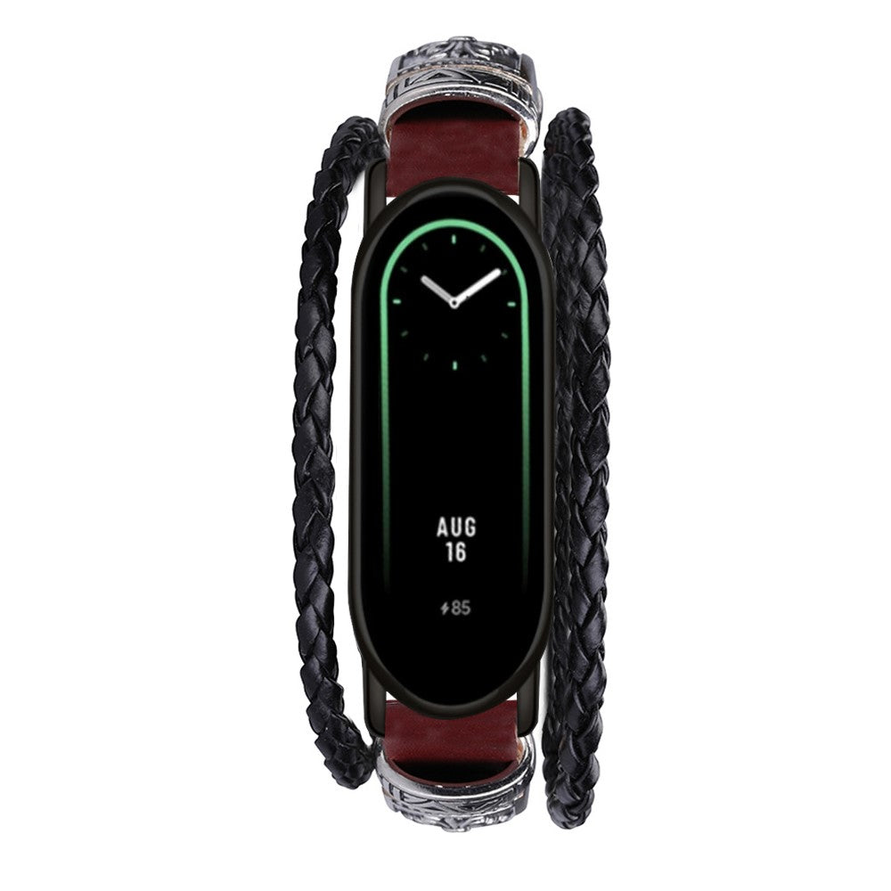 Xiaomi Smart Band 8 / Band 8 NFC Watch Bands Retro DIY-styled Bracelet with Connector - Brown#serie_2