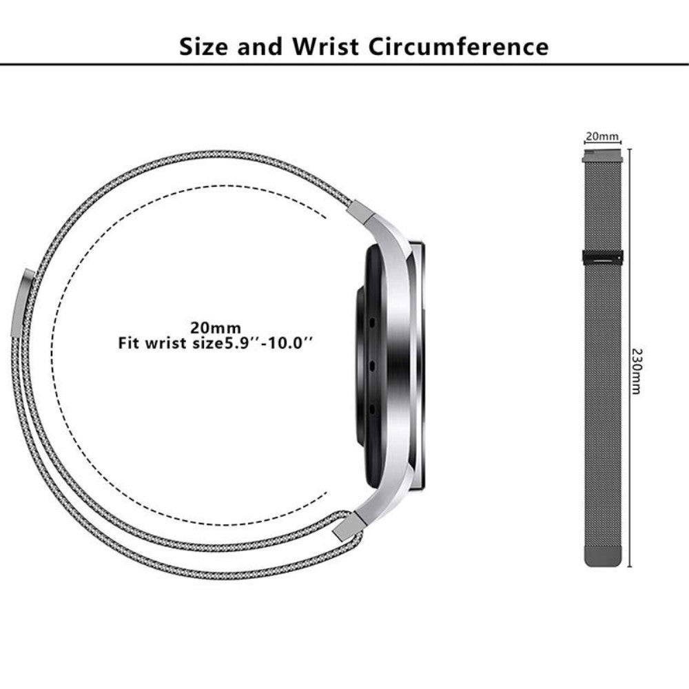 Meget Pænt Metal Universal Rem passer til Smartwatch - Sølv#serie_3