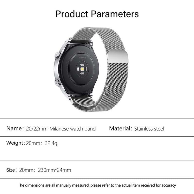 Meget Pænt Metal Universal Rem passer til Smartwatch - Sort#serie_5