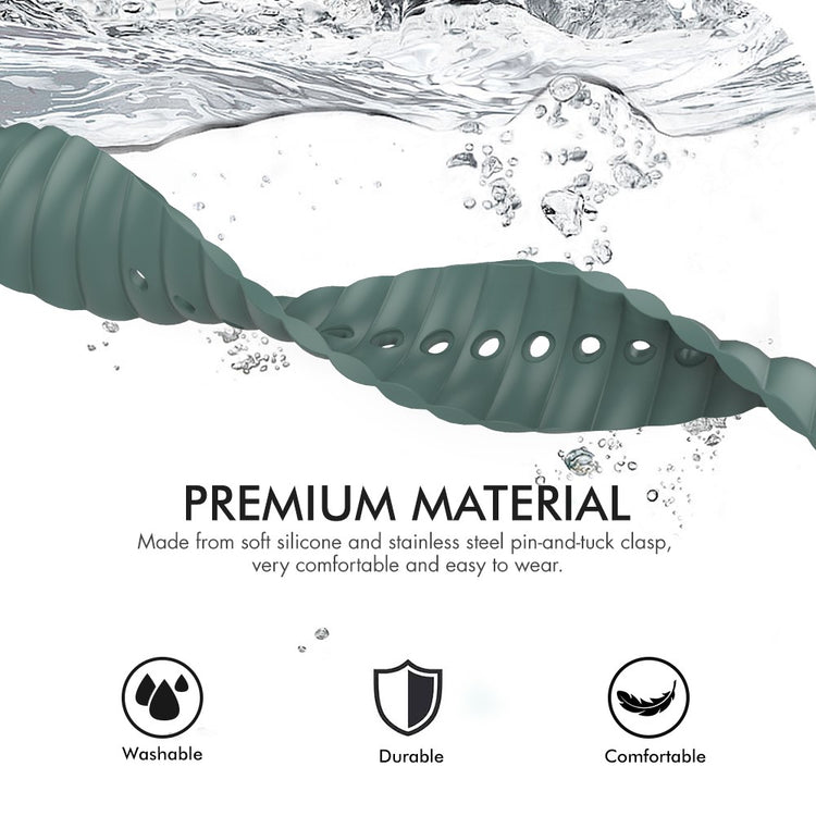 Rigtigt Slidstærk Silikone Universal Rem passer til Apple Smartwatch - Grøn#serie_3