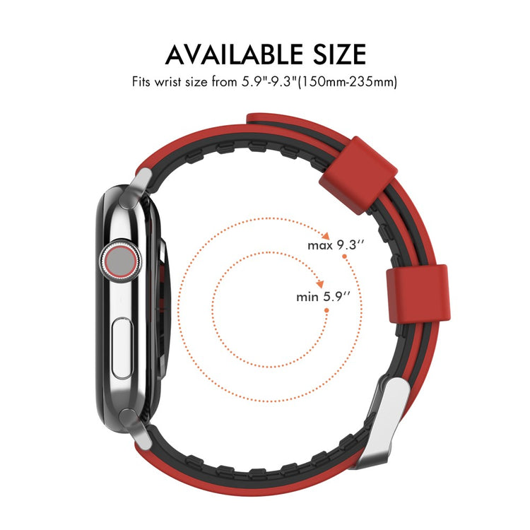 Vildt Godt Silikone Universal Rem passer til Apple Smartwatch - Rød#serie_2