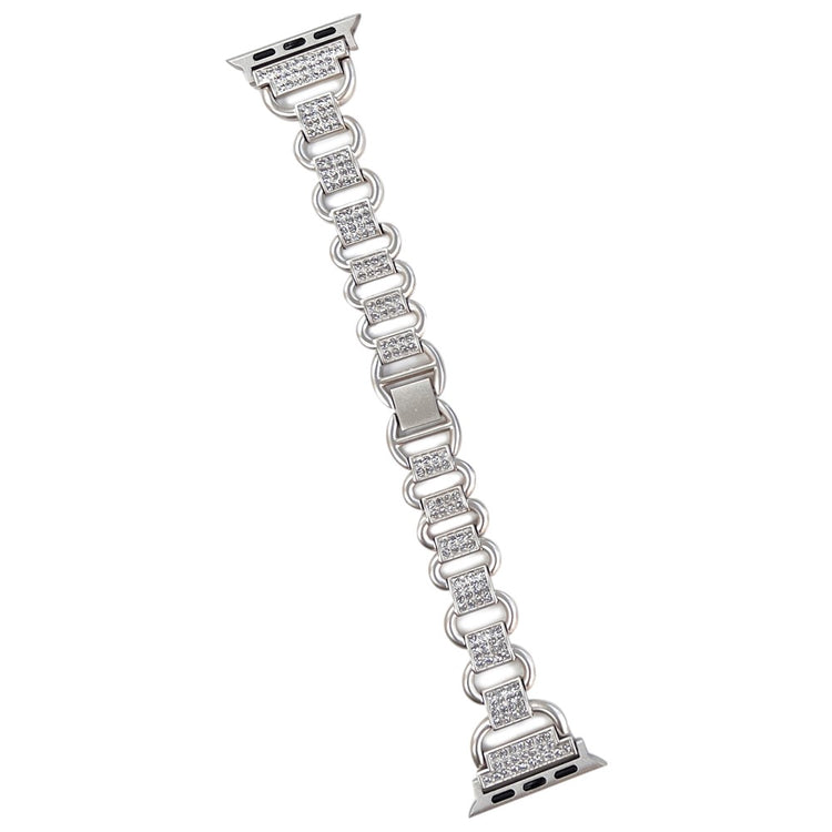 Apple Watch Series 9 45mm / Ultra 2 rhinestone décor metal strap - Silver#serie_2