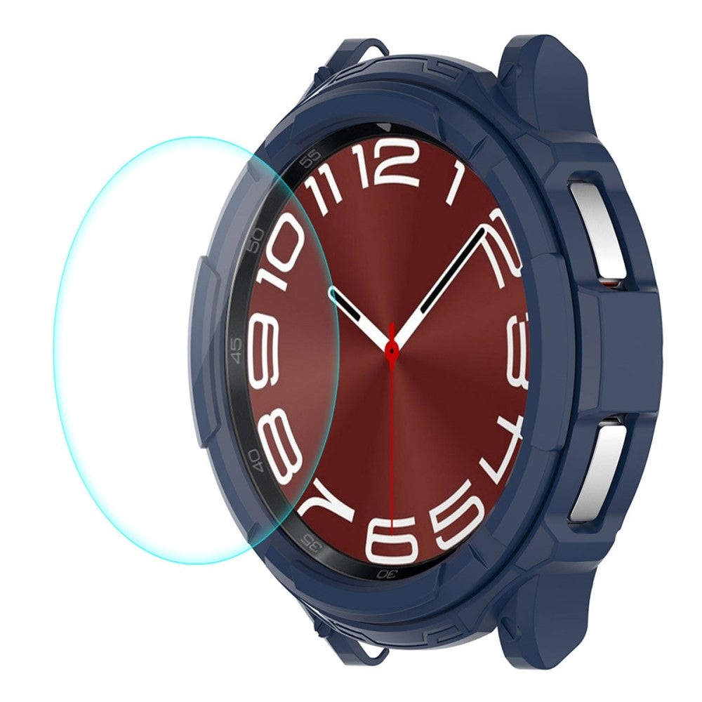 HAT PRINCE Samsung Galaxy Watch 6 Classic (43mm) hollow cover with 0.2mm tempered glass - Dark Blue#serie_2