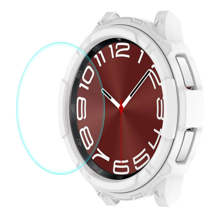 HAT PRINCE Samsung Galaxy Watch 6 Classic (43mm) hollow cover with 0.2mm tempered glass - White#serie_5