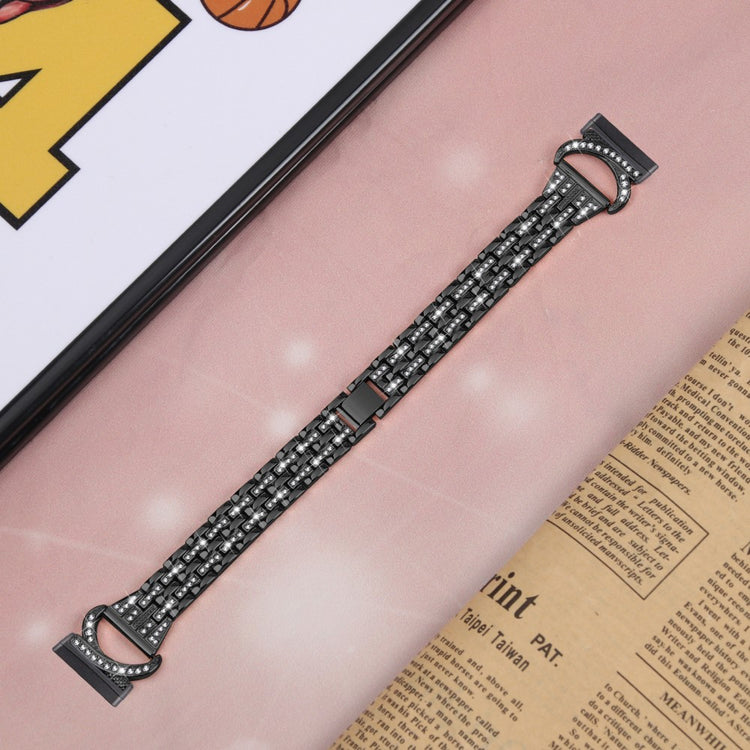 Flot Metal Universal Rem passer til Fitbit Sense 2 / Fitbit Versa 4 - Sort#serie_1