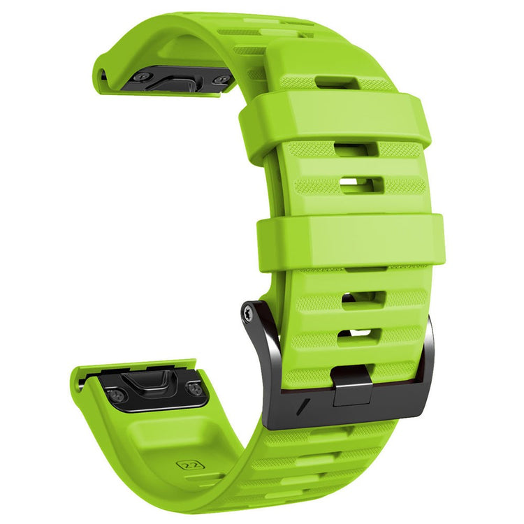 26mm simple stripe silicone strap with black buckle for Garmin watch - Green#serie_4