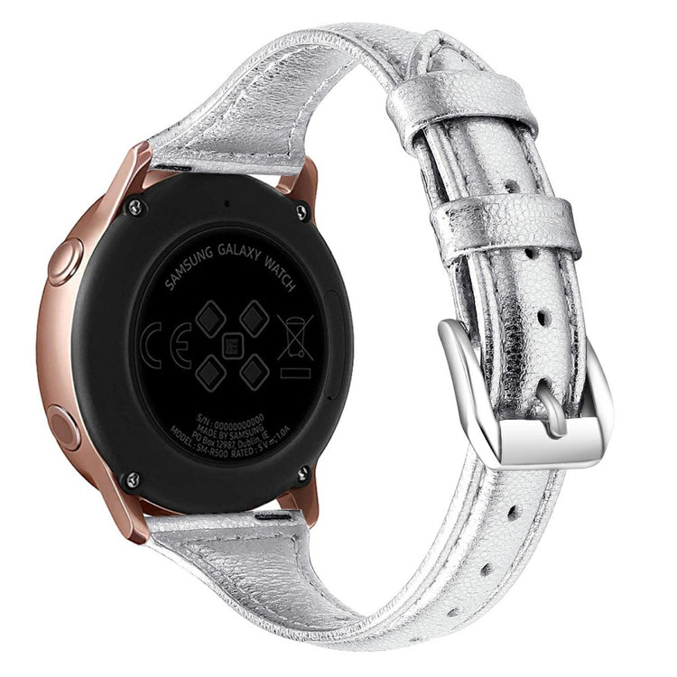 20mm Universal simple genuine leather watch strap with - Silver#serie_14