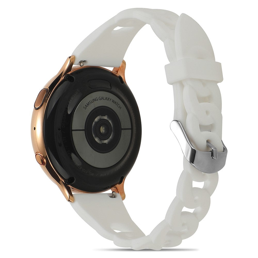 22mm Universal cool circle design silicone watch strap - White#serie_1