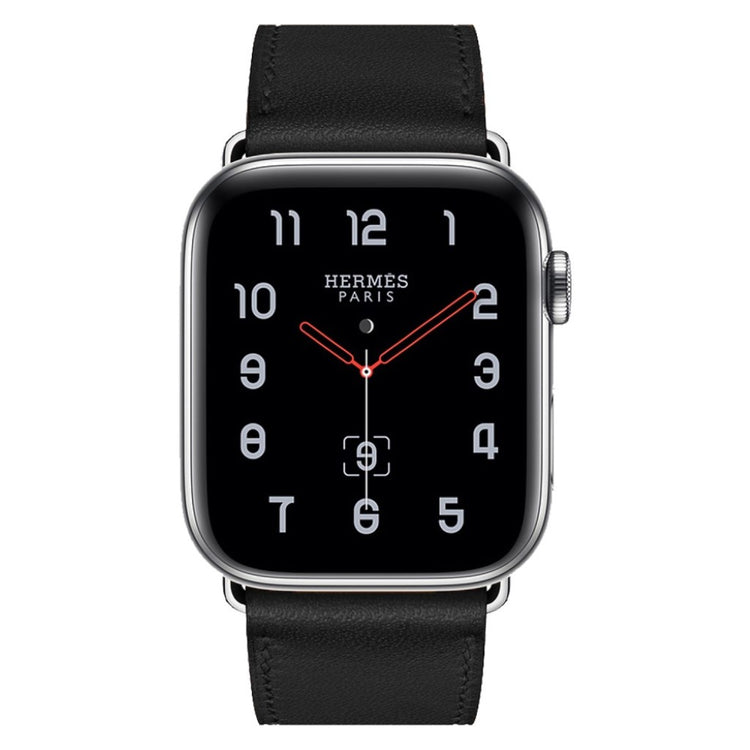 Superflot Apple Watch Series 4 44mm Ægte læder Rem - Sort#serie_1