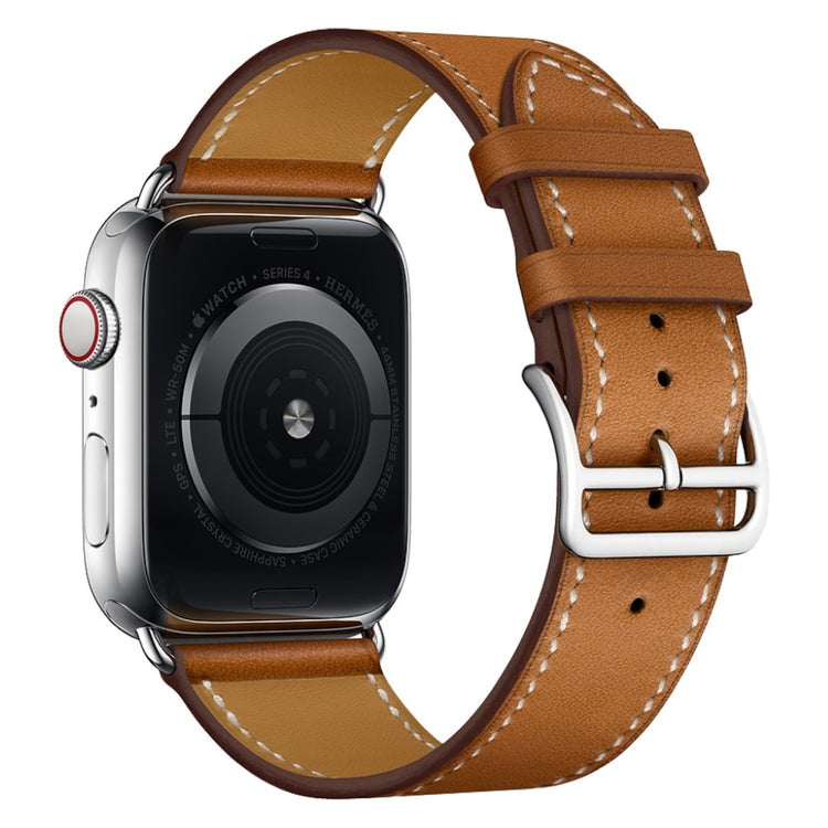 Superflot Apple Watch Series 4 44mm Ægte læder Rem - Brun#serie_5