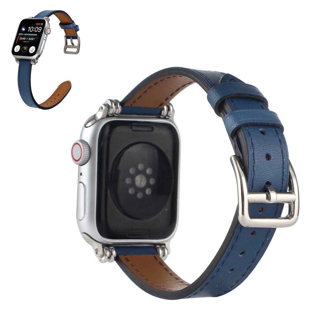 Rigtigt godt Universal Apple Ægte læder Rem - Blå#serie_6