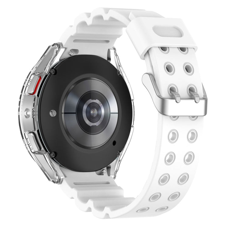 Samsung Galaxy Watch 5 (44mm) / Samsung Galaxy Watch 4 (44mm) Silikone Rem - Hvid#serie_2