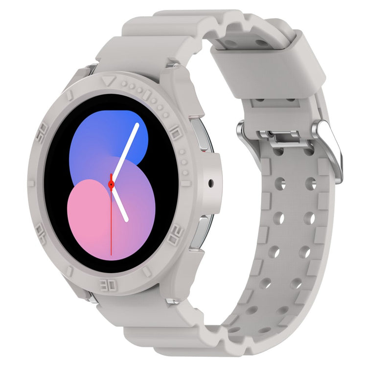Samsung Galaxy Watch 5 (44mm) / Samsung Galaxy Watch 4 (44mm) Silikone Rem - Sølv#serie_5