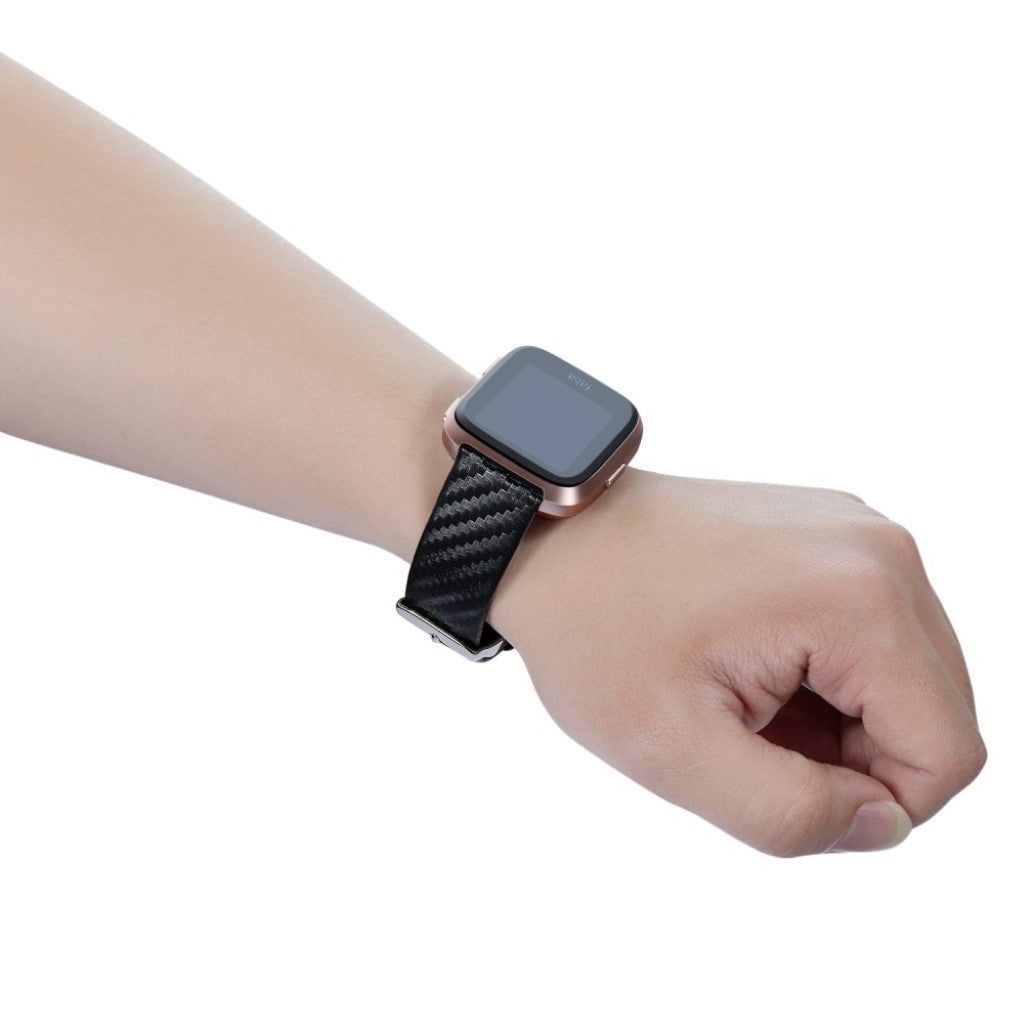 Rigtigt cool Fitbit Versa Lite Ægte læder Rem - Brun#serie_6