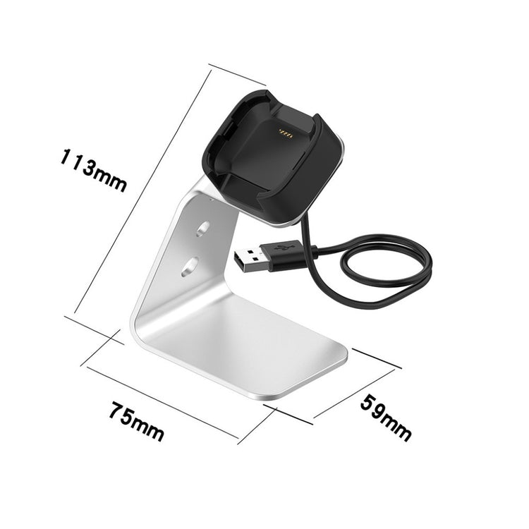 Metal Fitbit Versa Lite Ladestation - Sølv#serie_2