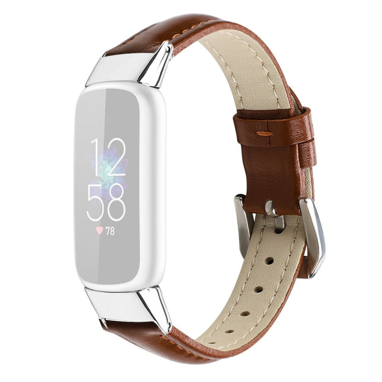Meget fantastisk Fitbit Luxe Ægte læder Rem - Størrelse: L - Brun#serie_5