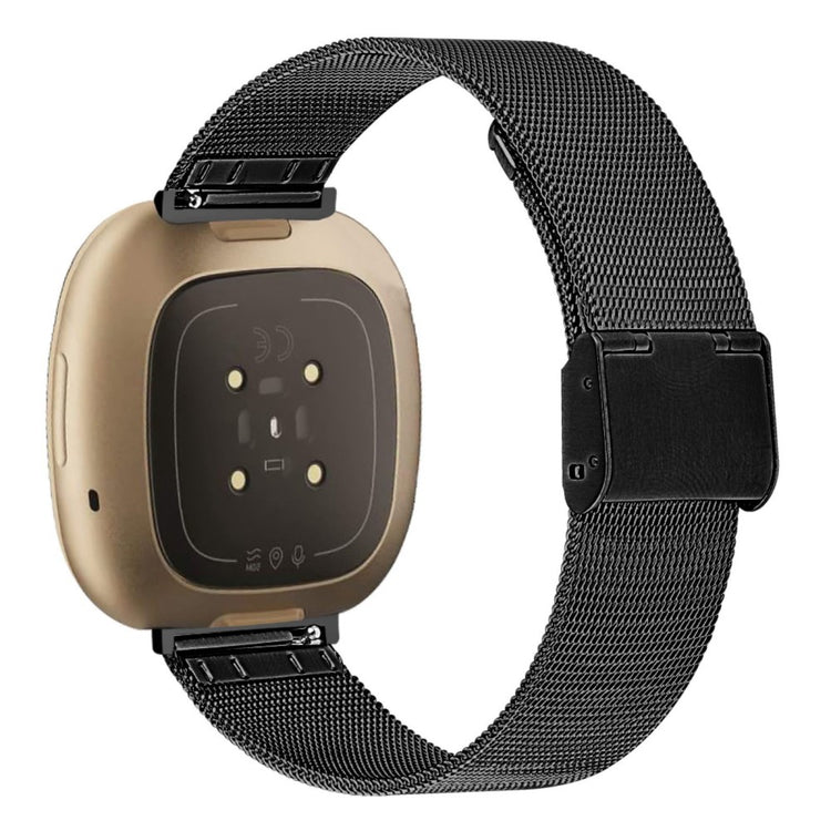 Vildt fed Fitbit Sense 2 / Fitbit Versa 4 Metal Rem - Sort#serie_2