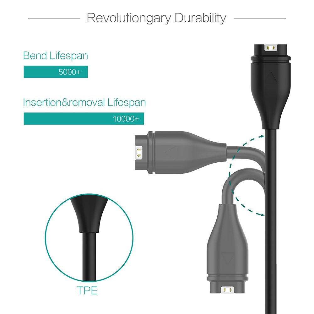 1m Universal Garmin USB Opladningskabel - Sort#serie_5