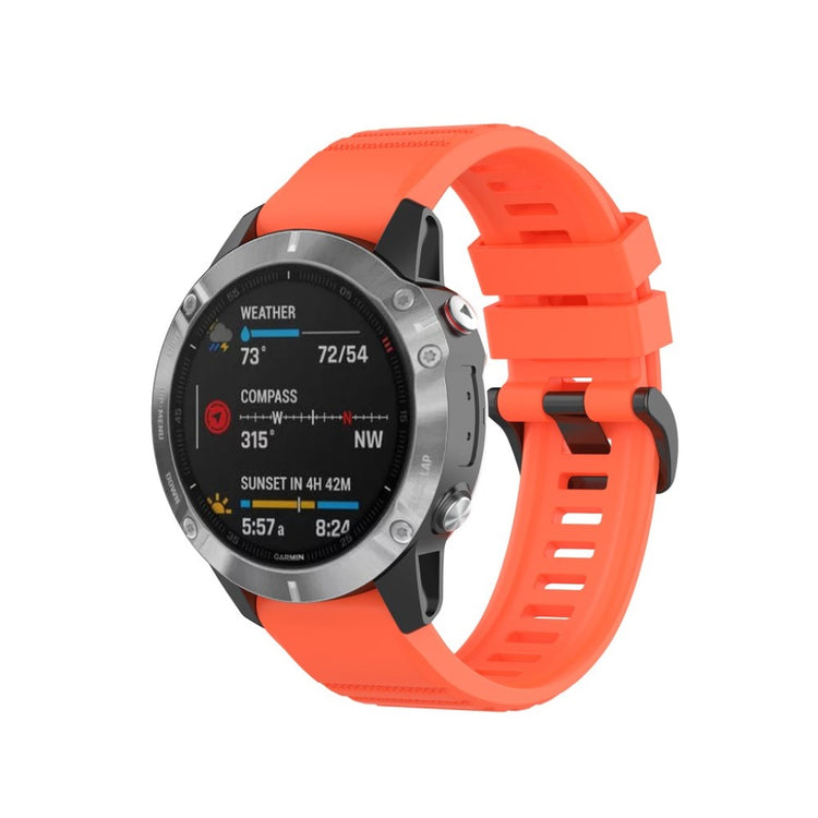 Mega kønt Garmin Fenix 6 Silikone Rem - Orange#serie_12
