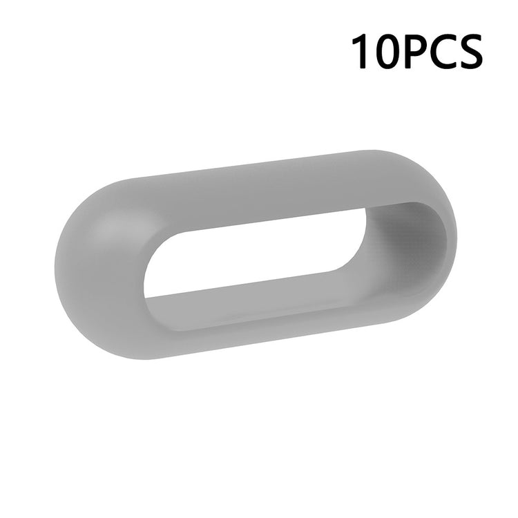 10Pcs Xiaomi Smart Band 8 Pro Watch Band Silicone Holder Loop Watch Strap Fastener Ring - Black - Sølv#serie_9