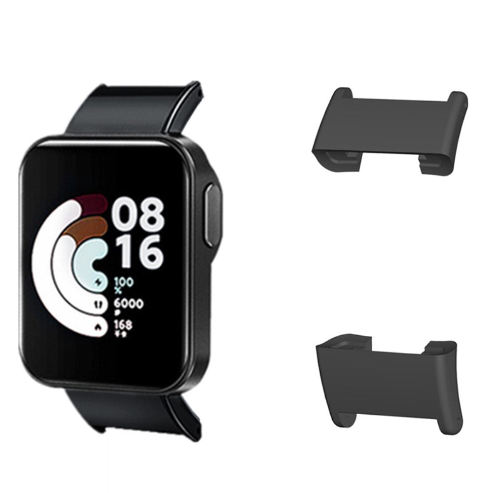 1 Pair Xiaomi Mi Watch Lite Metal Replacement Adapter 18mm Watch Band Connector Kit - Black - Sort#serie_1