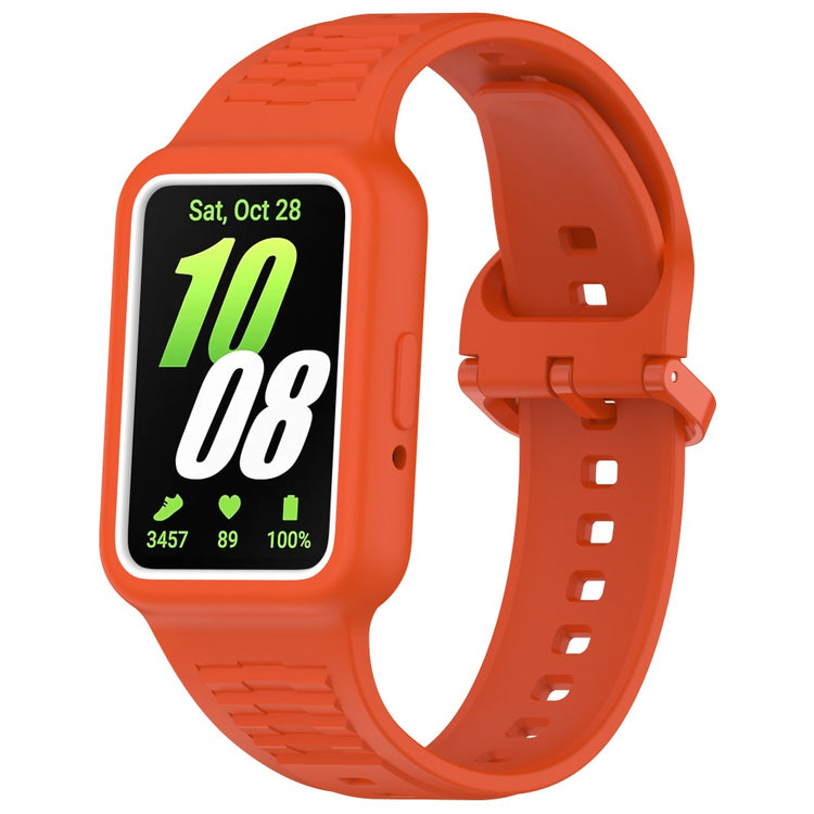 Samsung Galaxy Fit3 (SM-R390) Watch Strap Integrate Silicone Watch band with Case - Orange#serie_4