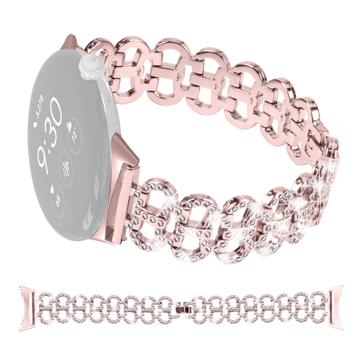 Google Pixel Watch / Pixel Watch 2 Alloy Strap Rhinestones Decor Gourd Shape Watch band  - Pink#serie_1
