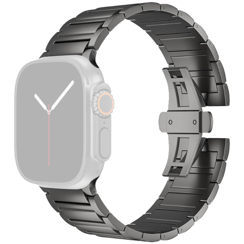 Apple Watch Series 49mm - 45mm - 44mm - 42mm Metal Butterfly Buckle Watch Band - Black#serie_2