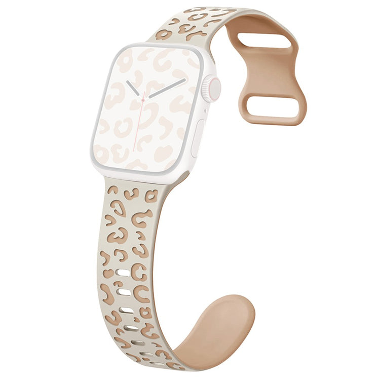 Apple Watch Series 49mm - 45mm - 44mm - 42mm Leopard Silicone Strap - Starlight+Milk Tea#serie_8