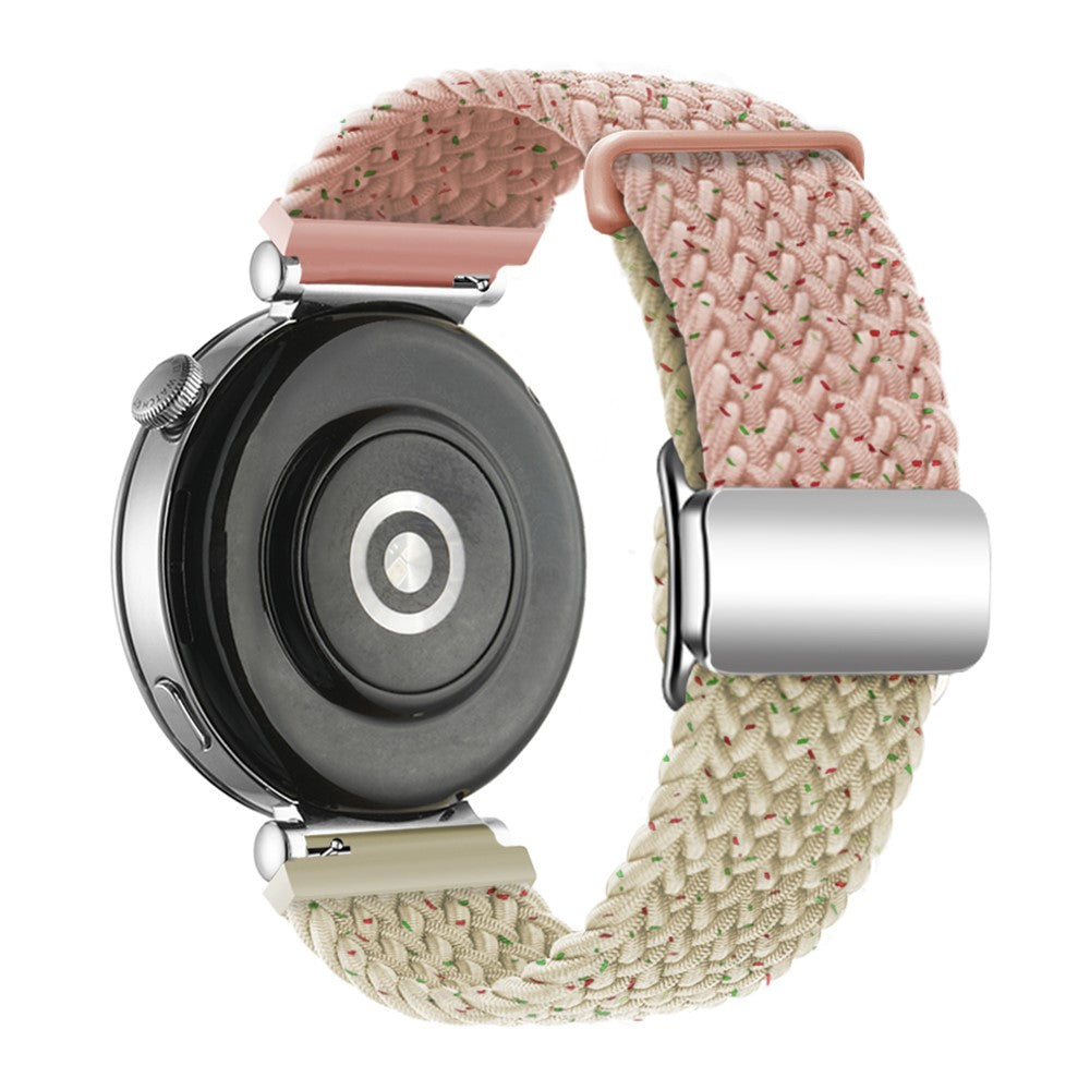 Huawei Watch GT 4 41mm Universal 18mm Watch Strap Woven Wrist Band with Silver Magnetic Buckle - Confetti Pink+Starlight#serie_15