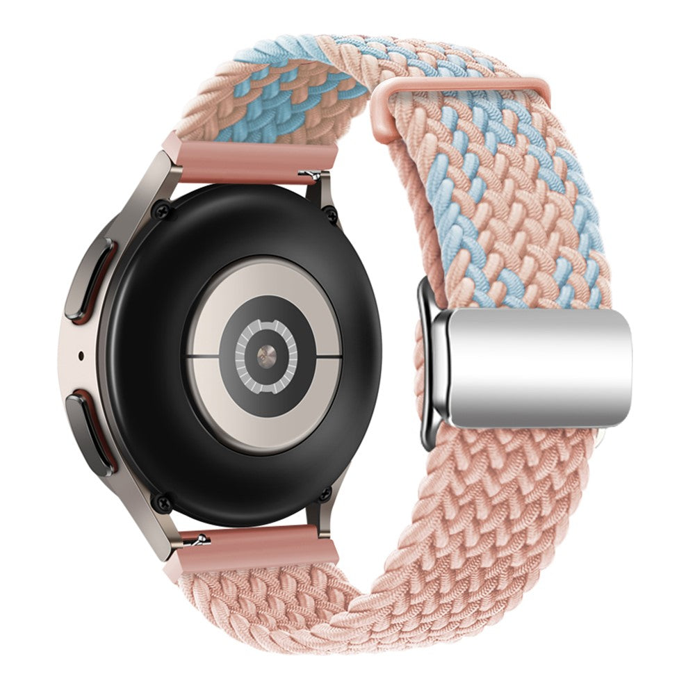 Huawei Watch GT 3 42mm / GT 3 Pro 43mm Universal 20mm Woven Strap Magnetic Silver Buckle Watch Band - Blue+Pink+Pink#serie_7