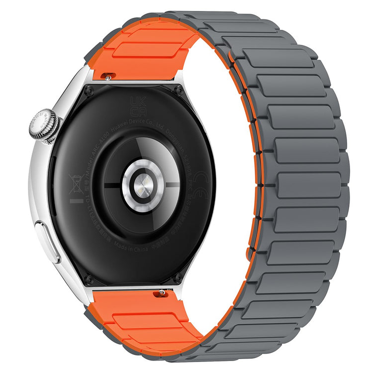 Huawei / Samsung Smart Watch Silicone Band 22mm Universal Magnetic Replacement Strap - Grey+Orange#serie_4