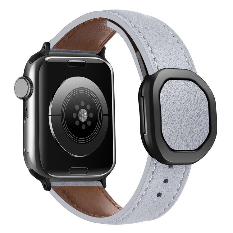 Apple Watch Series 49mm - 45mm - 44mm - 42mm Genuine Cow Leather Wrist Band - Light Grey#serie_4