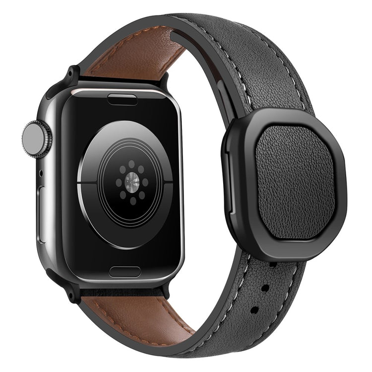 Apple Watch Series 49mm - 45mm - 44mm - 42mm Genuine Cow Leather Wrist Band - Black#serie_8