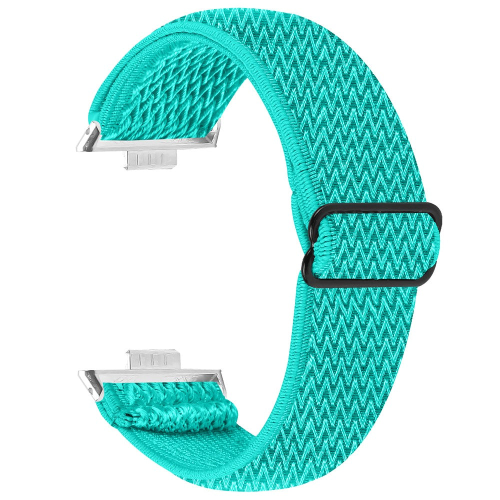 Huawei Watch Fit 3 Adjustable Nylon Watch Band Wave Design Elastic Wrist Strao - Mint Green#serie_3