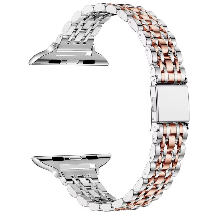 Apple Watch Series 49mm - 45mm - 44mm - 42mm Metal Strap - Silver / Rose Gold#serie_2