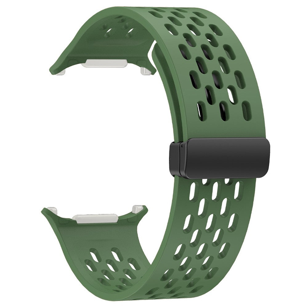 Samsung Galaxy Watch Ultra 47mm Silicone Watch Band Magnetic Folding Buckle Wrist Strap - Green#serie_7