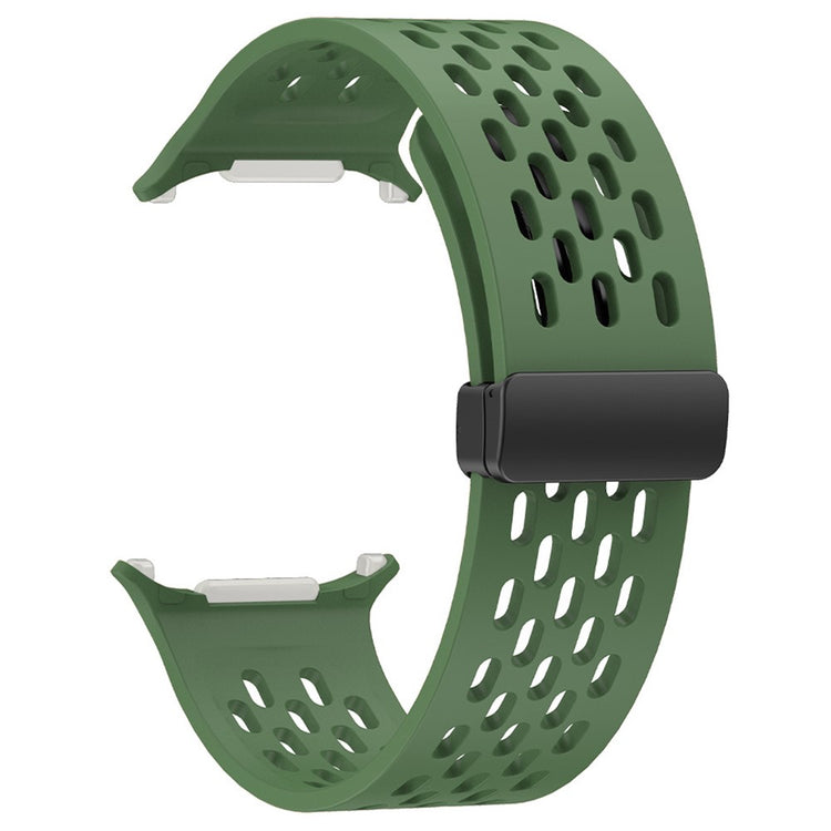 Samsung Galaxy Watch Ultra 47mm Silicone Watch Band Magnetic Folding Buckle Wrist Strap - Green#serie_7