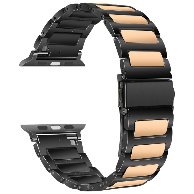 KALEBOL Apple Watch Series 49mm - 45mm - 44mm - 42mm Watch Strap Zinc Alloy - Black+Rose Gold#serie_2