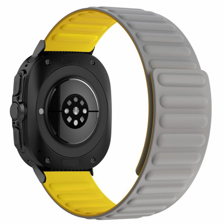 Samsung Galaxy Watch Ultra 47mm Magnetic Silicone Watch Strap Replacement - Grey+Yellow#serie_6